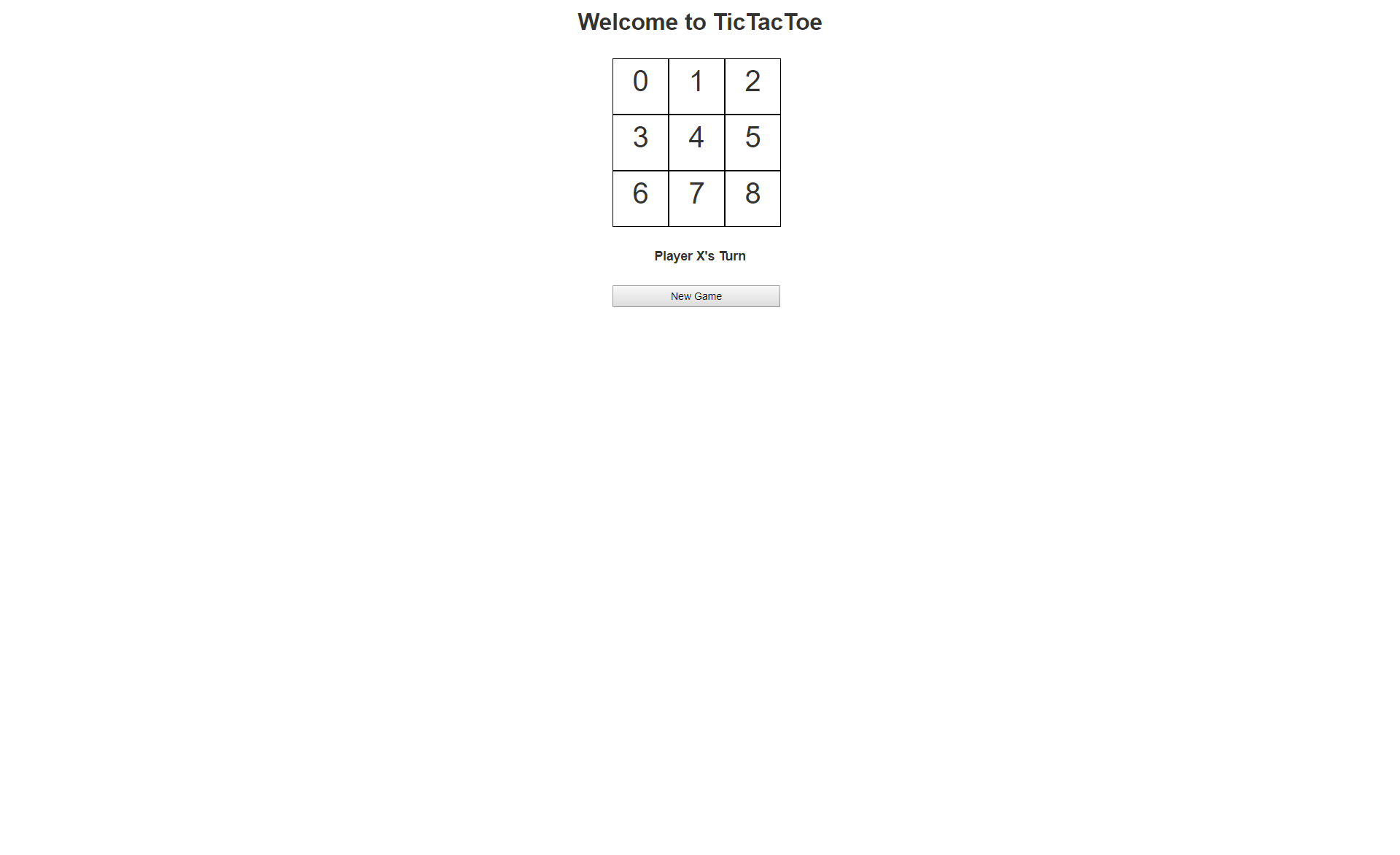 Screenshot from Rails TicTacToe App